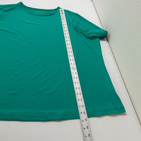 Susan Graver Essentials Liquid Knit Top Size 2X Green Short Sleeve A213552 - Picture 10 of 11